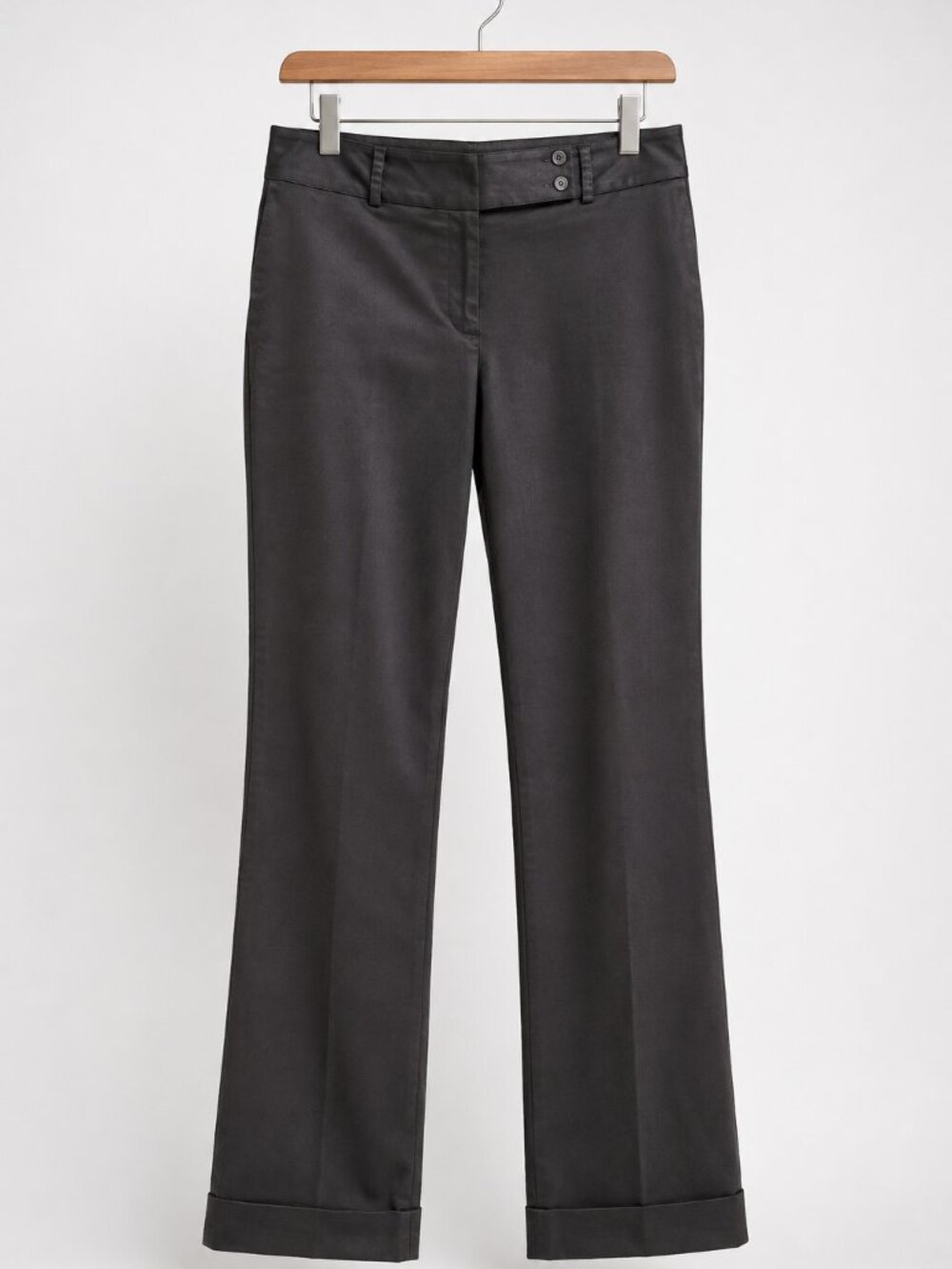 Stretch Cotton Cuffed Chocolate Classic Office Trouser Pants 11 Reitmans